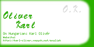 oliver karl business card